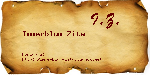 Immerblum Zita névjegykártya